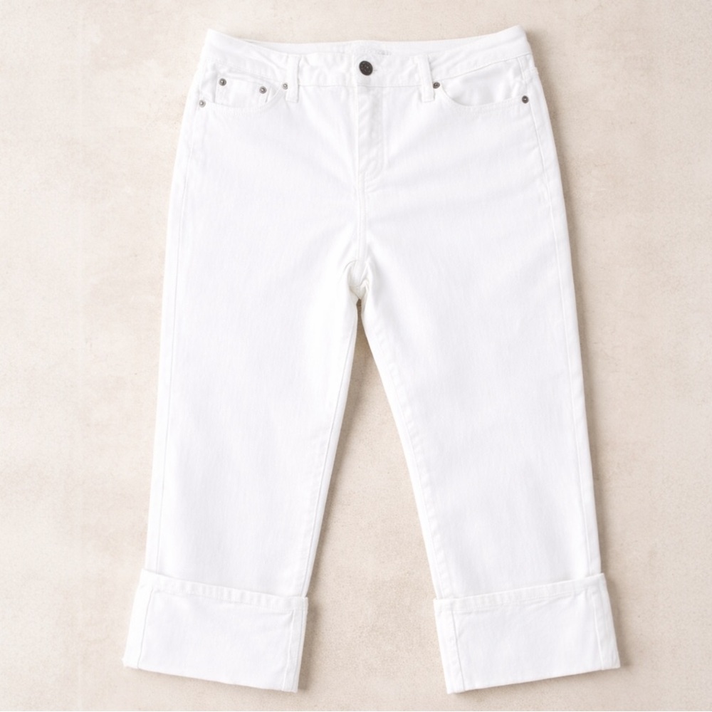 White House Black Market WHBM white crop jeans size 10 30/20